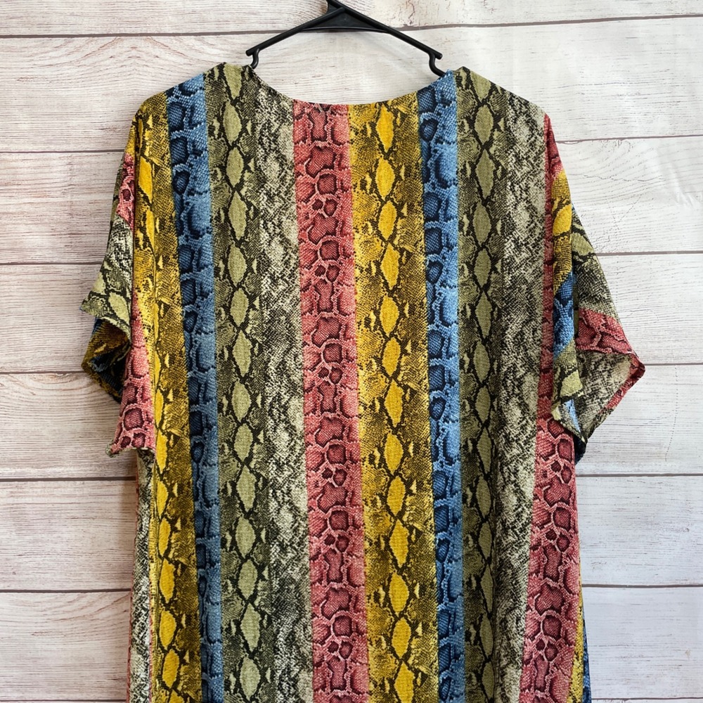 LUPEE COLORFUL SNAKESKIN‎ PRINT KIMONO/DUSTER - Picture 3 of 8